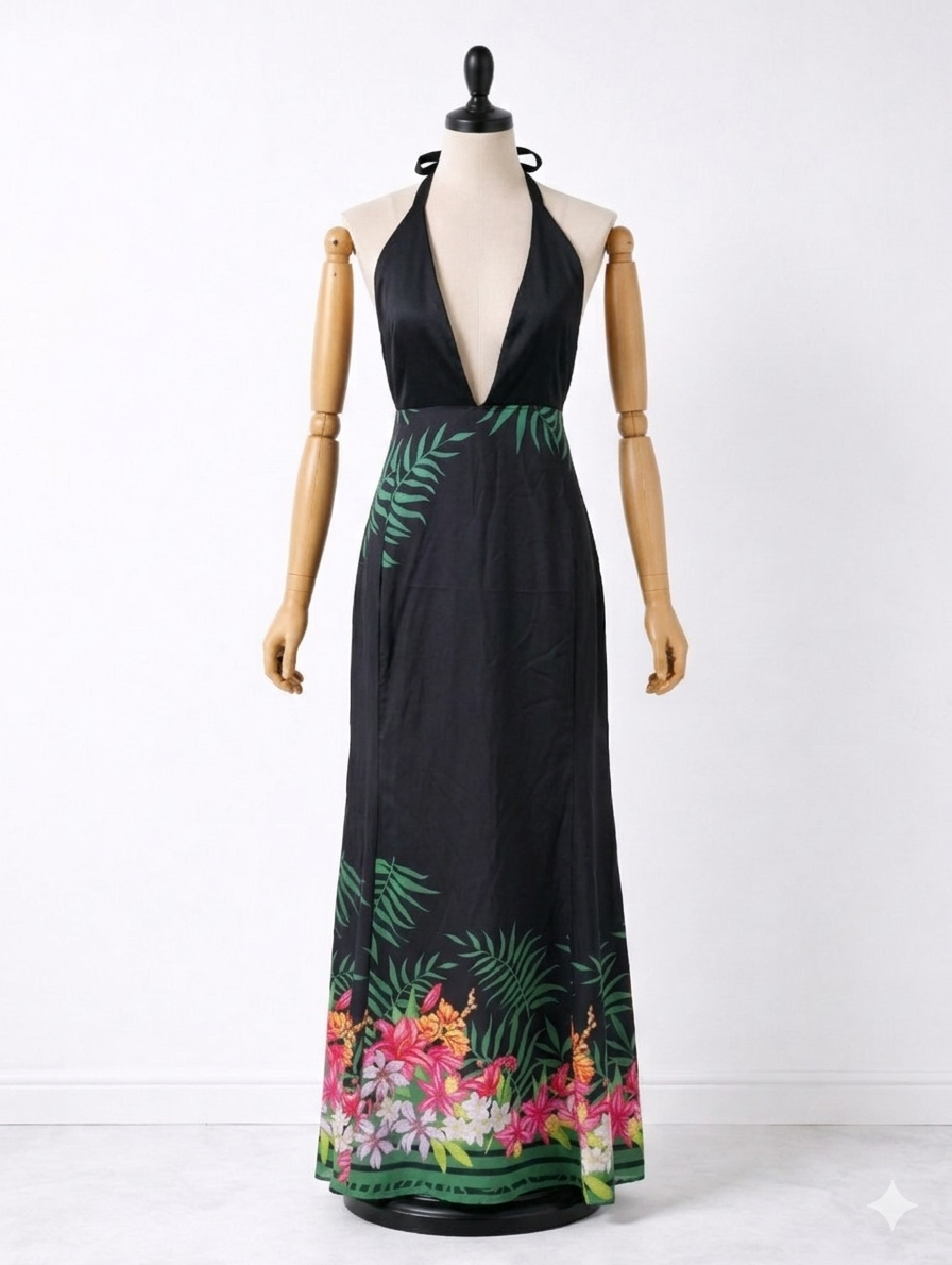 Vestido longo frente única