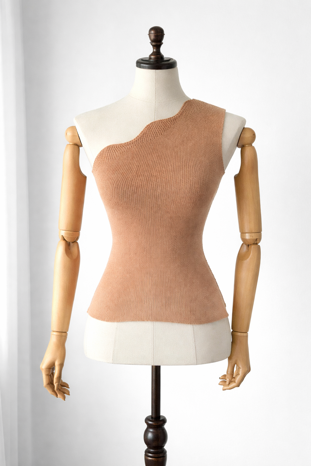 Blusa de tricô Rosa queimadaum ombro só